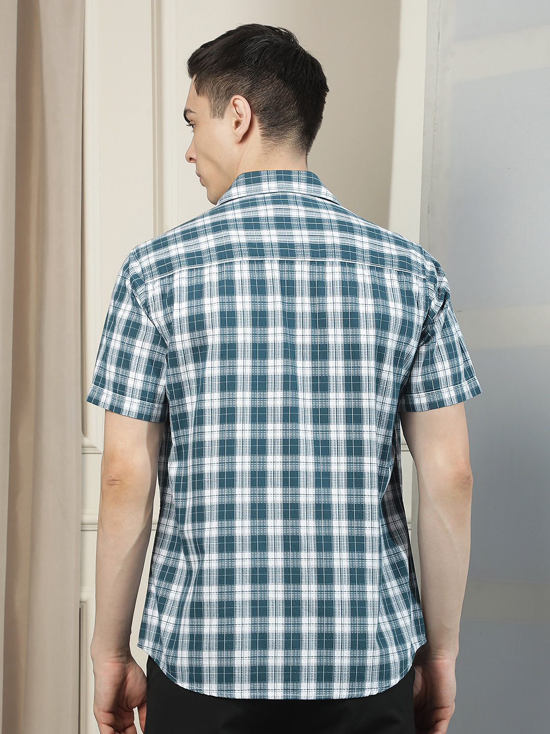 Blue Checked 100% Cotton Shirt