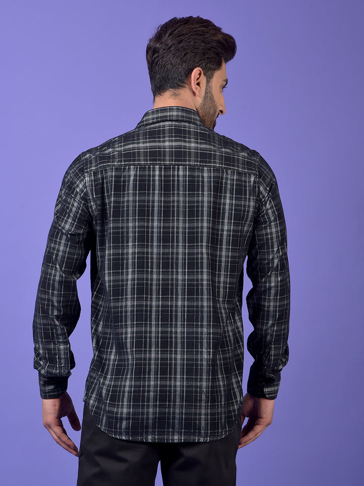 Black Checked Corduroy Shirt