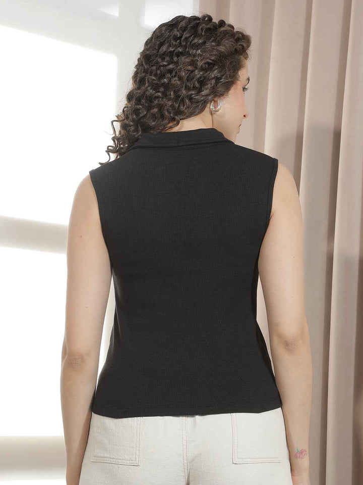 Bold Black Versatile Casual Top