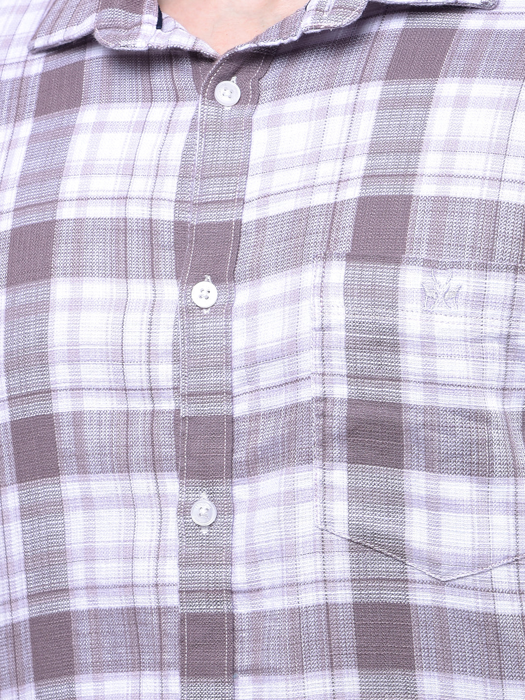 Purple Checked 100% Cotton Shirt