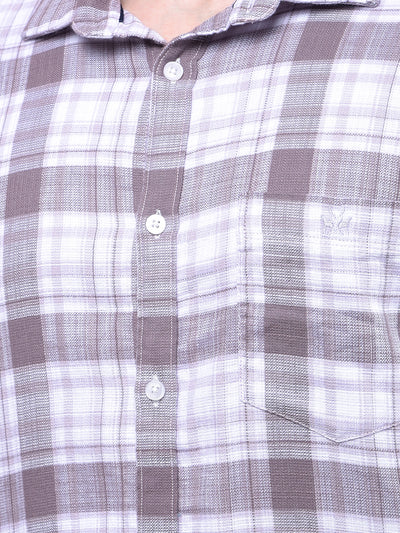 Purple Checked 100% Cotton Shirt
