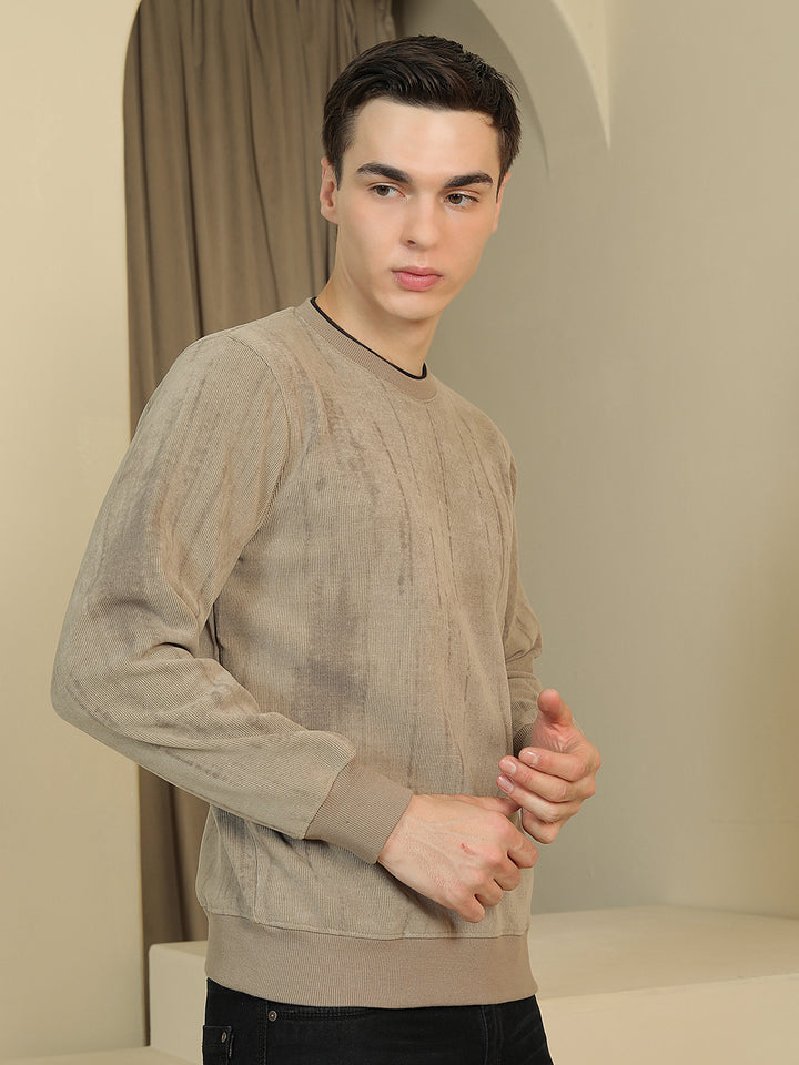 Brown Abstract Print Sweatshirt