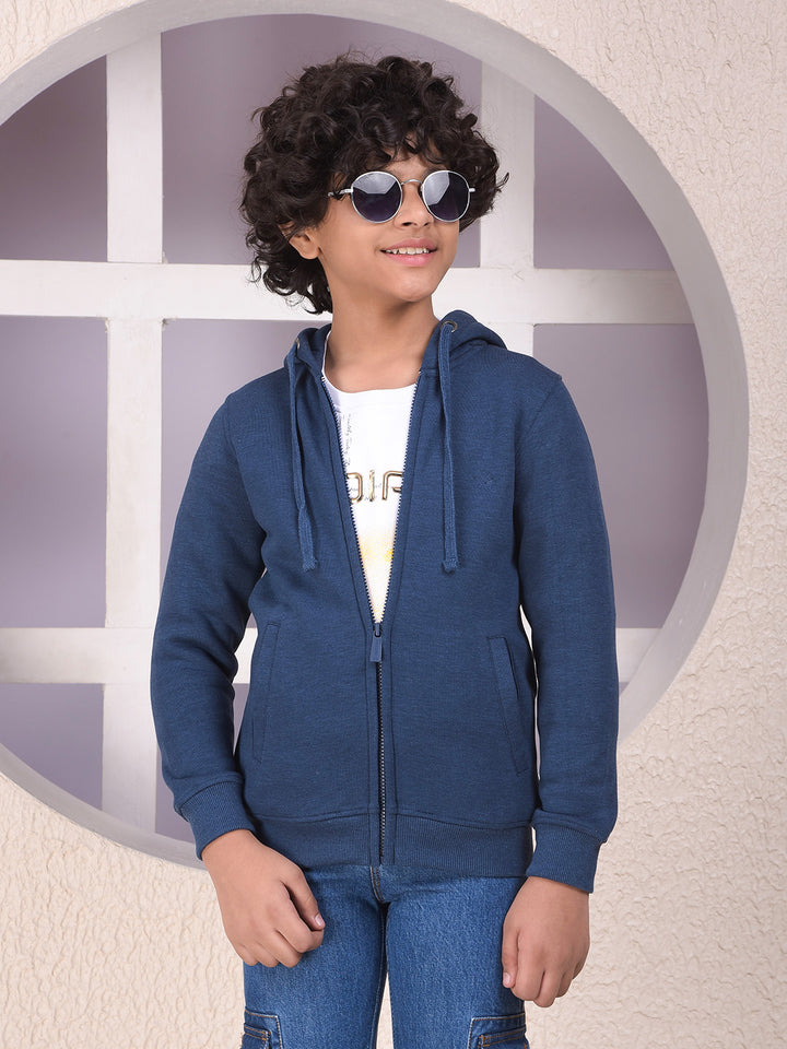 Blue Hooded Neck Sweatshirt