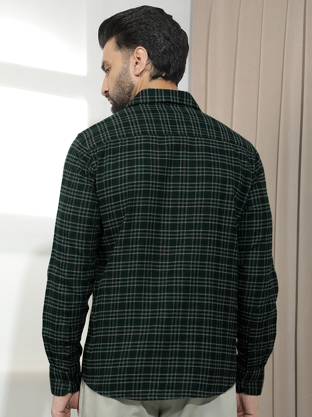 Green Checked 100% cotton Shirt