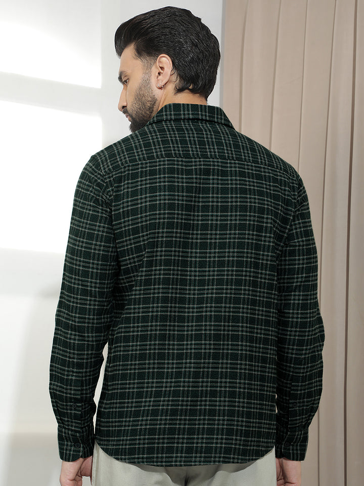 Green Checked 100% cotton Shirt