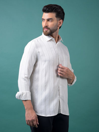 White Vertical Stripes Shirt