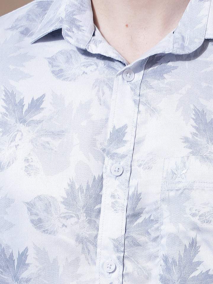Blue Floral Print Shirt