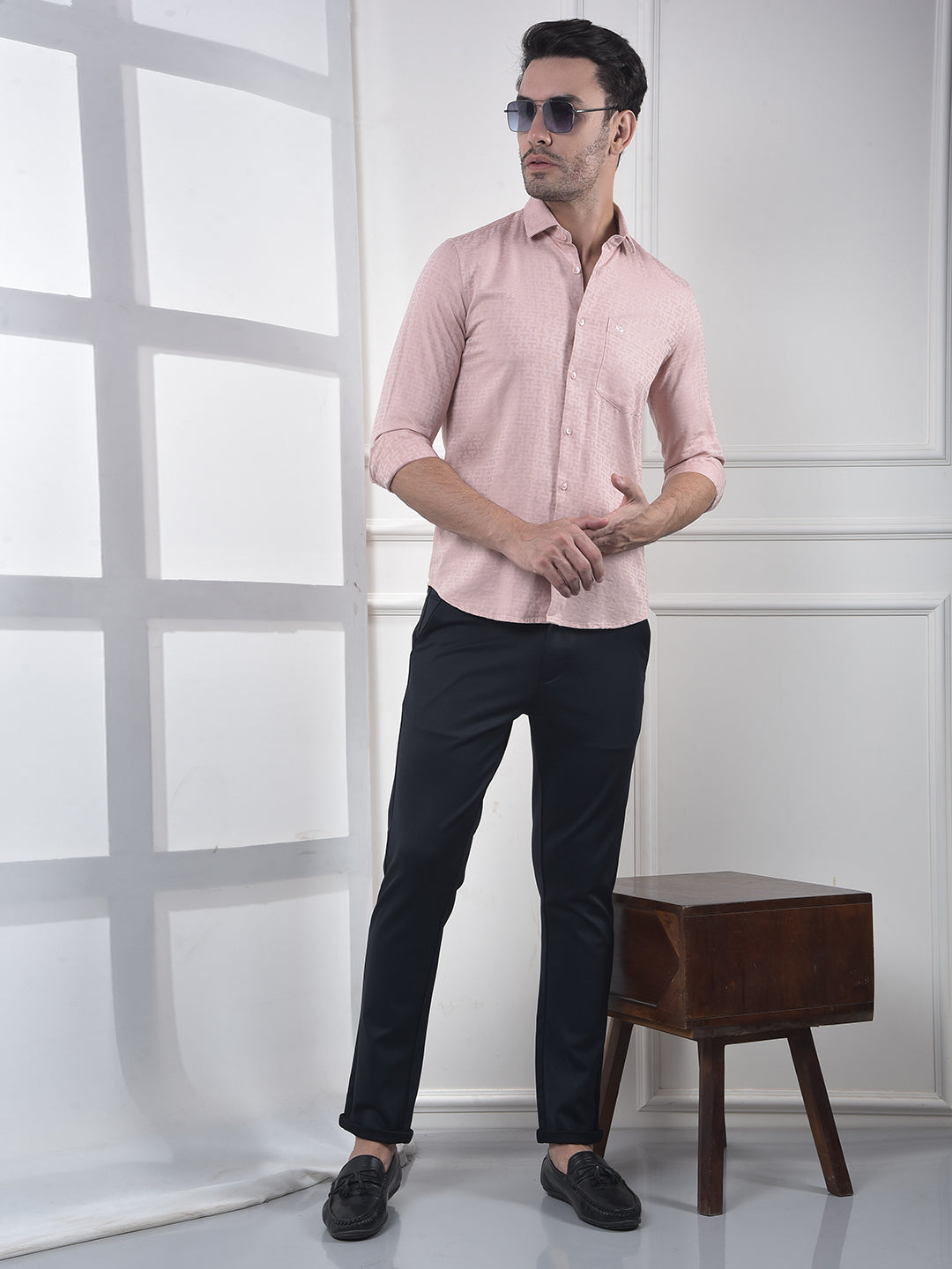 Pink Printed 100% Cotton Shirt