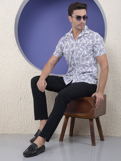 Printed 100% Cotton Purple Shirt