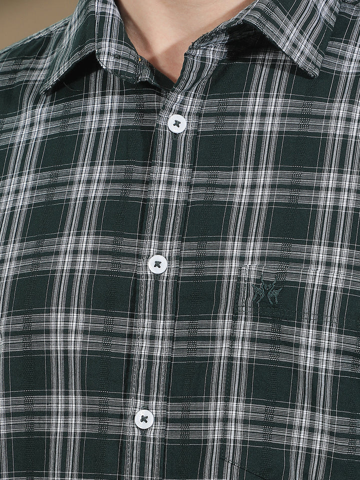 Green Checked 100% Cotton Shirt