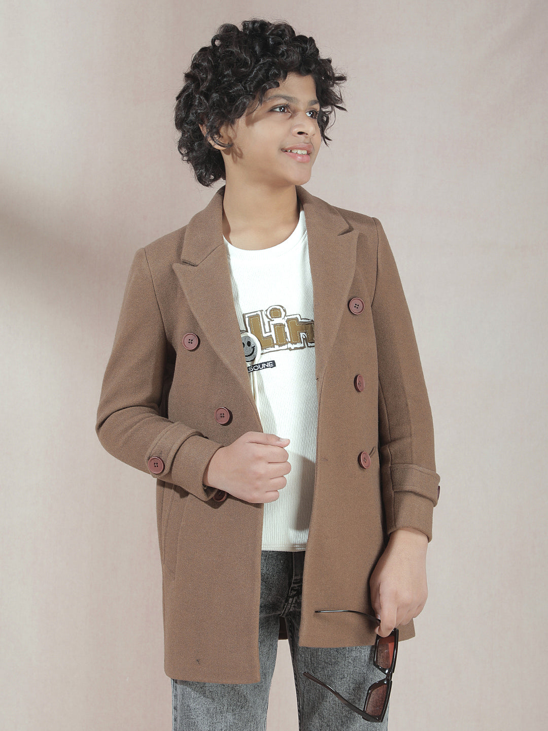 Cozy Camel Double-Breasted Coat
