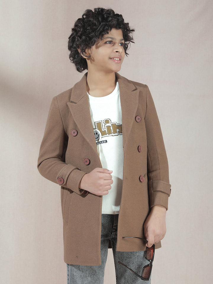 Cozy Camel Double-Breasted Coat