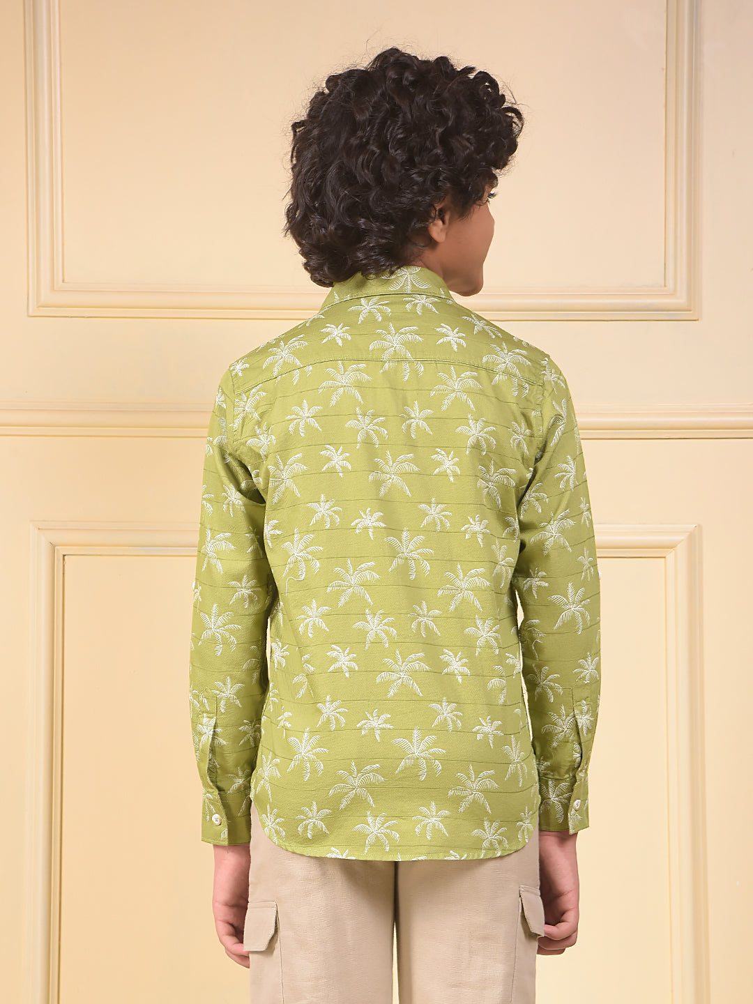 Green Floral Print 100% Cotton Shirt