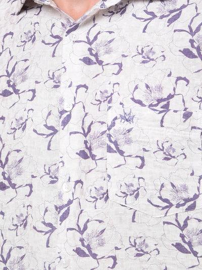 Purple Floral Print Shirt