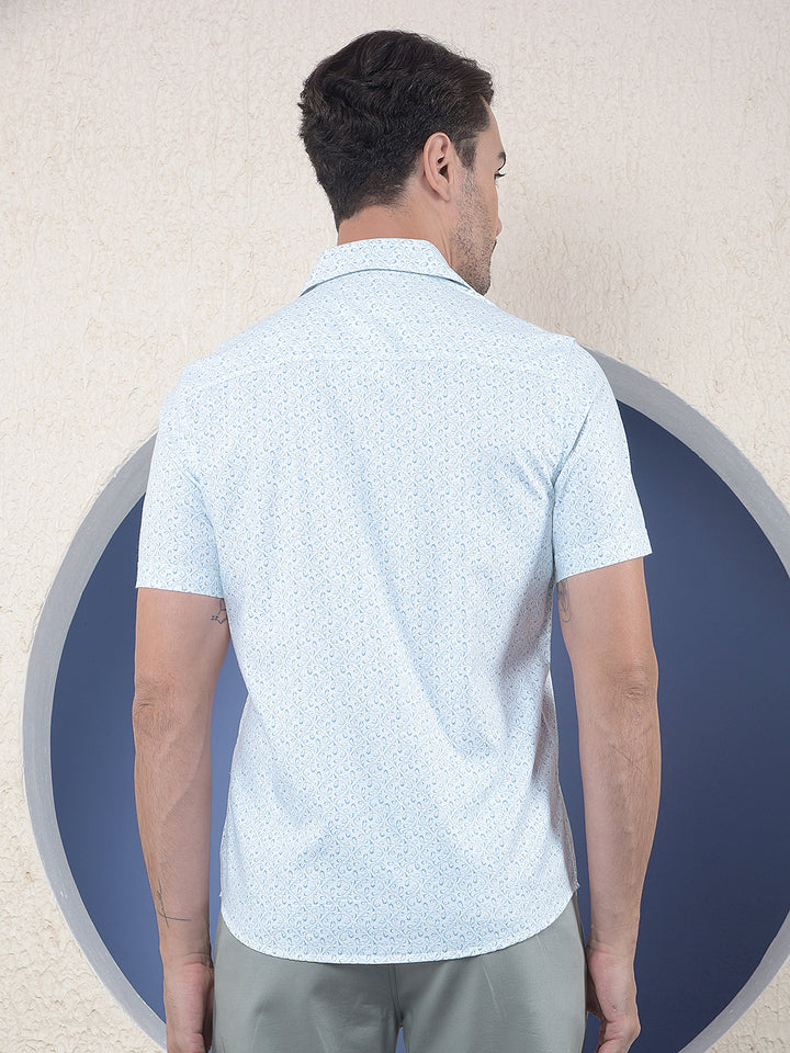 Ice Mist Printed Blue Shirt