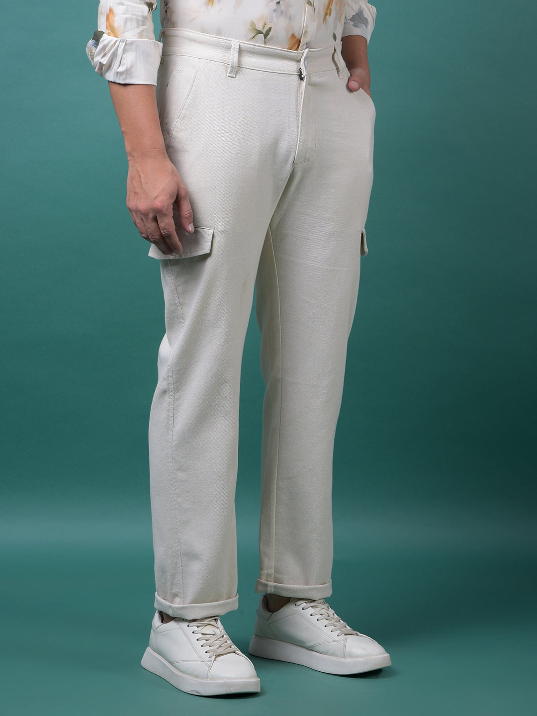 Beige Cargo Trousers