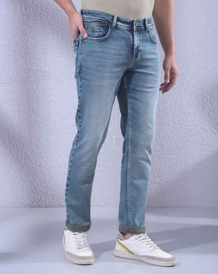 Fresh Light Blue Stretch Trendy Jeans