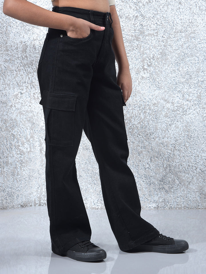 Navy Blue Relaxed Loose Fit Denim Jeans-Girls Jeans-Crimsoune Club