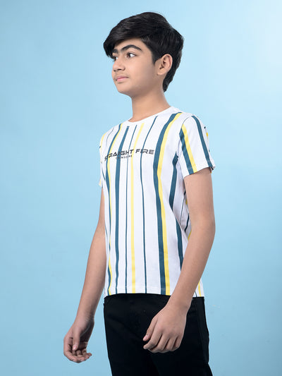 White Vertical Stripes T-Shirt