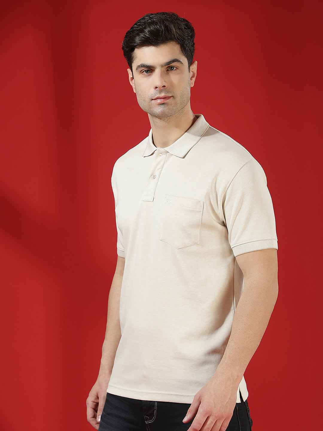 Beige Classic Polo T-Shirt