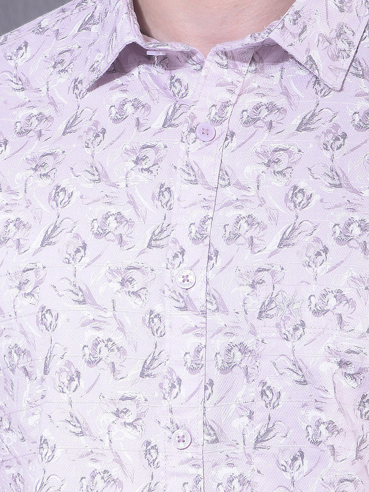 Pink Floral Print 100% Cotton Shirt