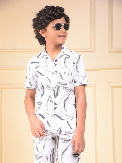 Olive Floral Print Shirt