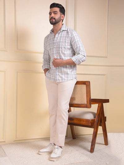 Beige Straight Trousers