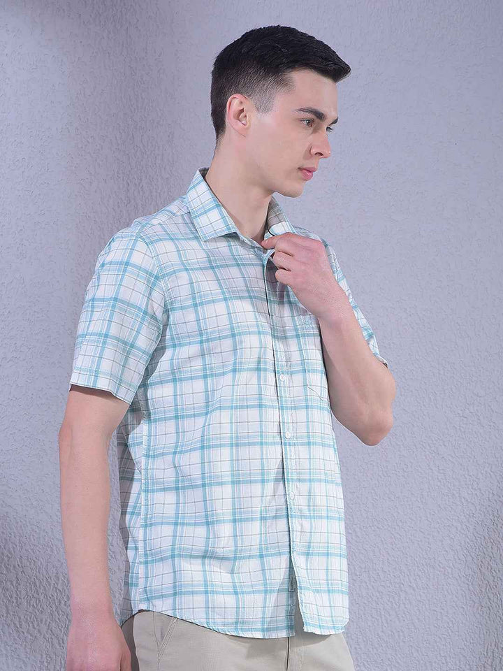 Green 100% Cotton Checked Shirt