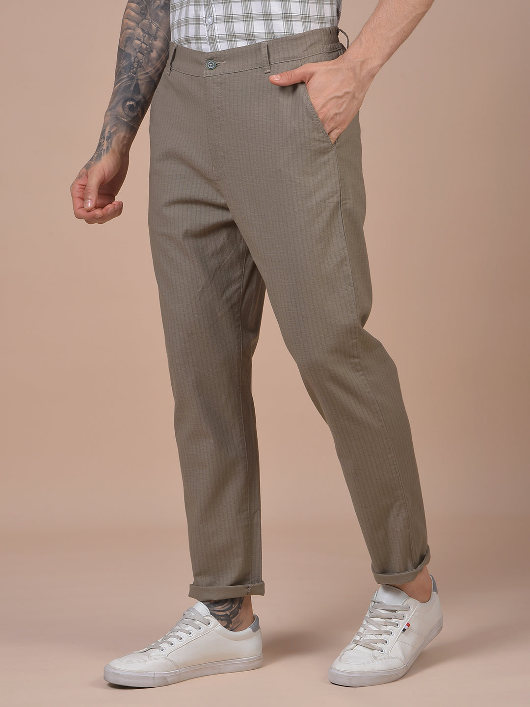 Olive Printed Trousers
