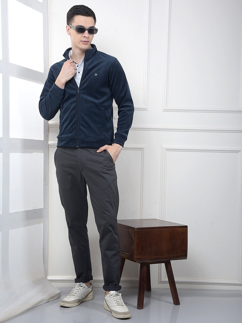 Navy Blue Stylish Sweatshirt