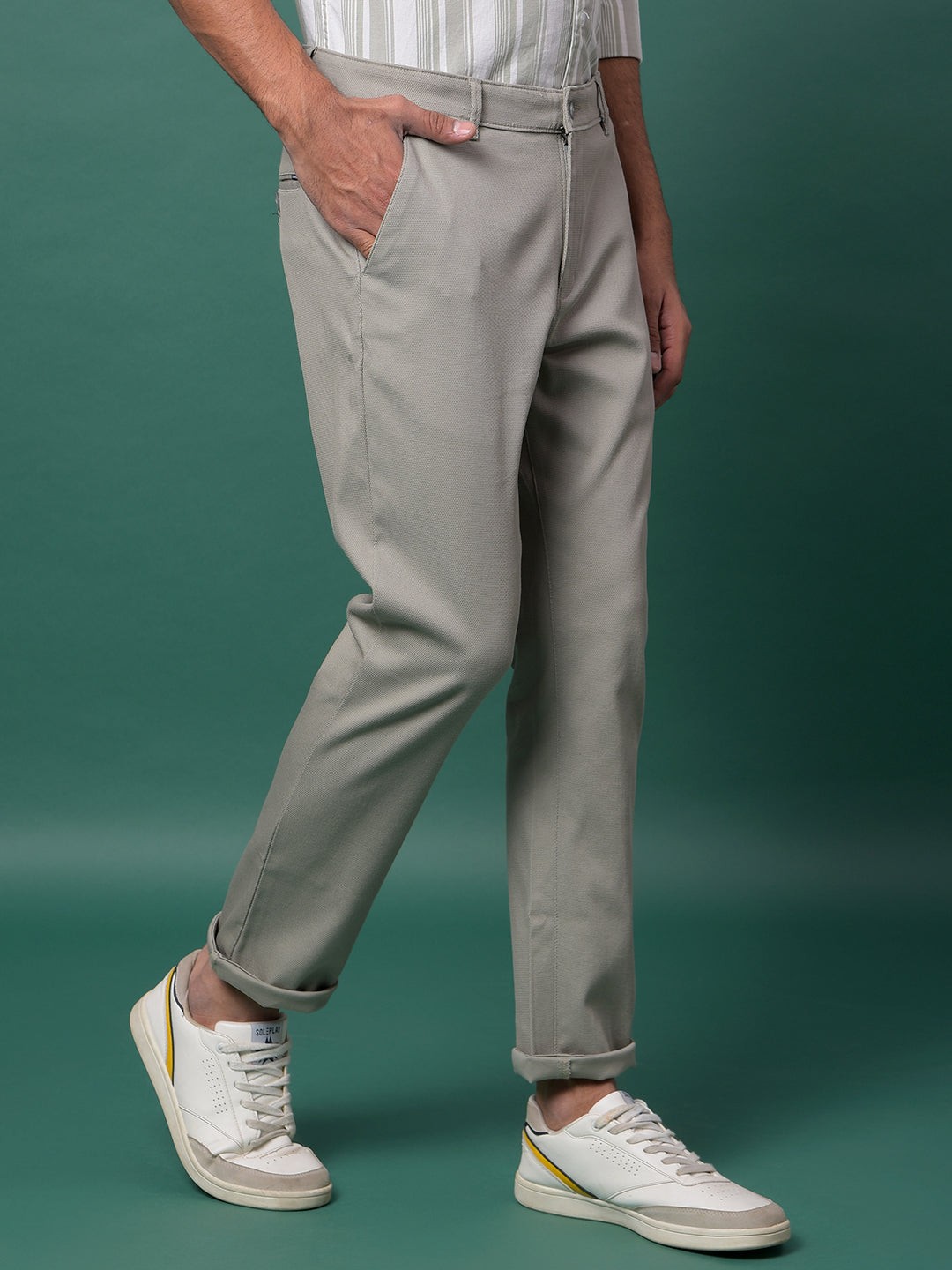 Grey Printed Trousers