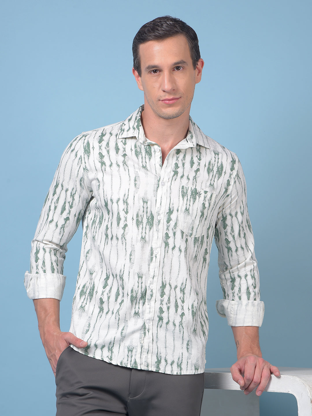 Green Printed Shirt