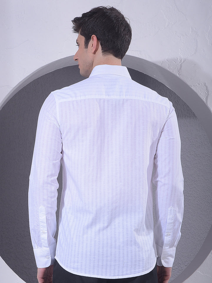 White Vertical Stripes Shirt