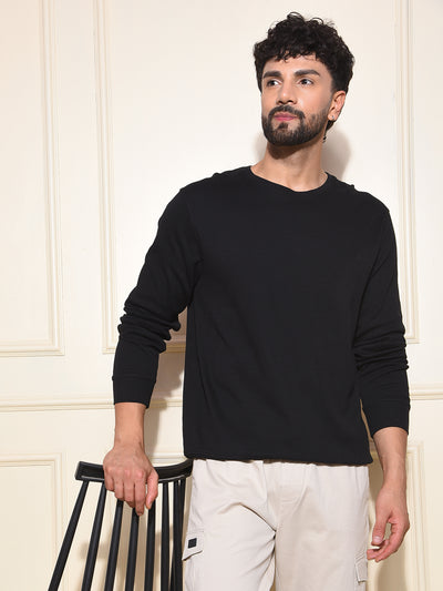Edgy Black 100% Cotton Sweatshirt