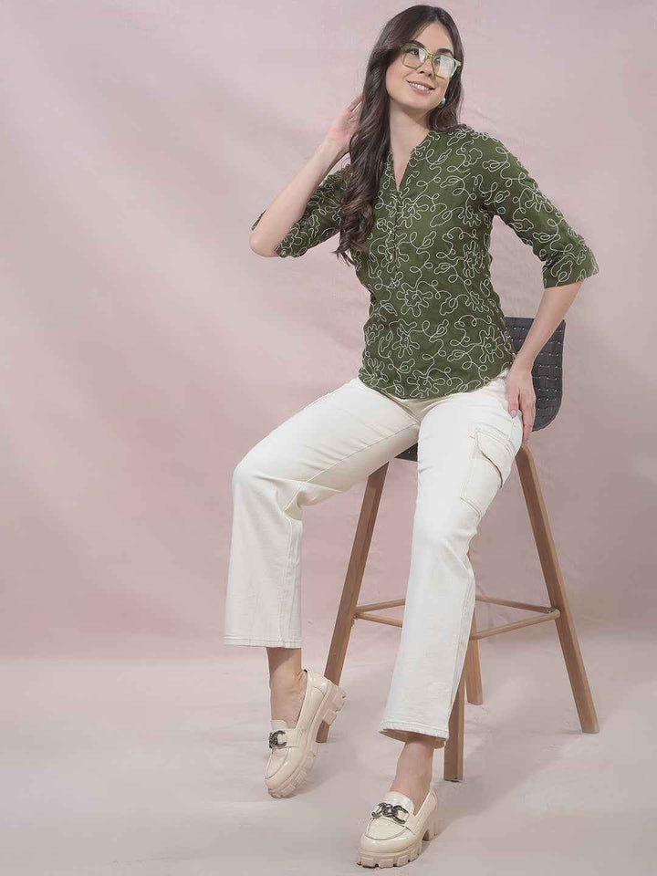 Beige Wide Leg Cargo Jeans