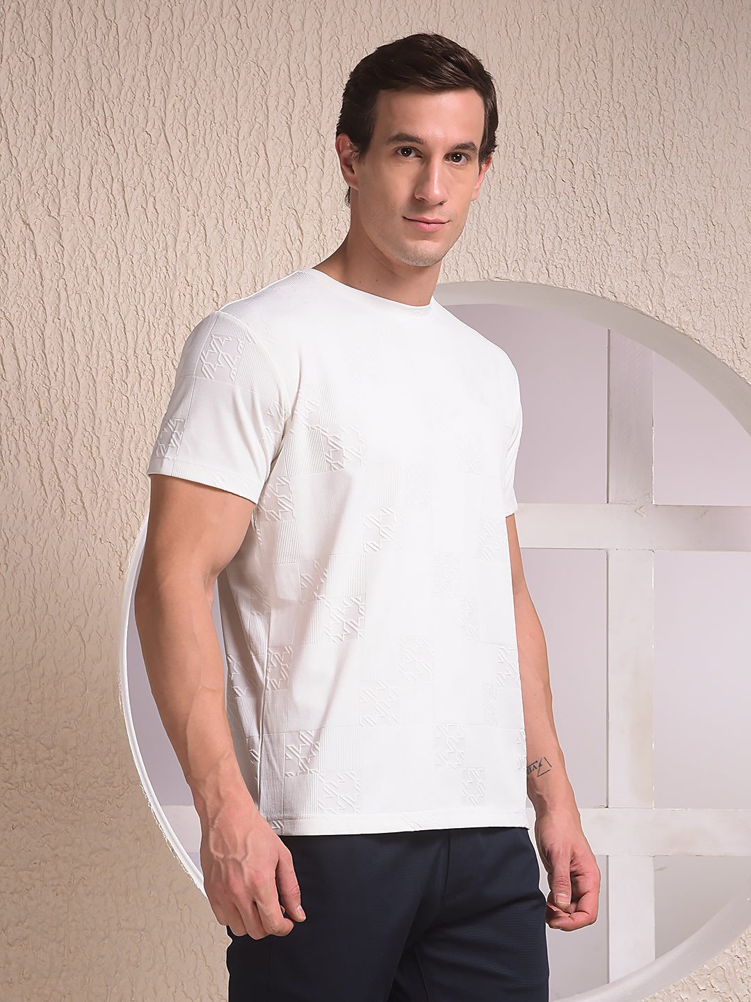 Classic White Jacquard T-Shirt