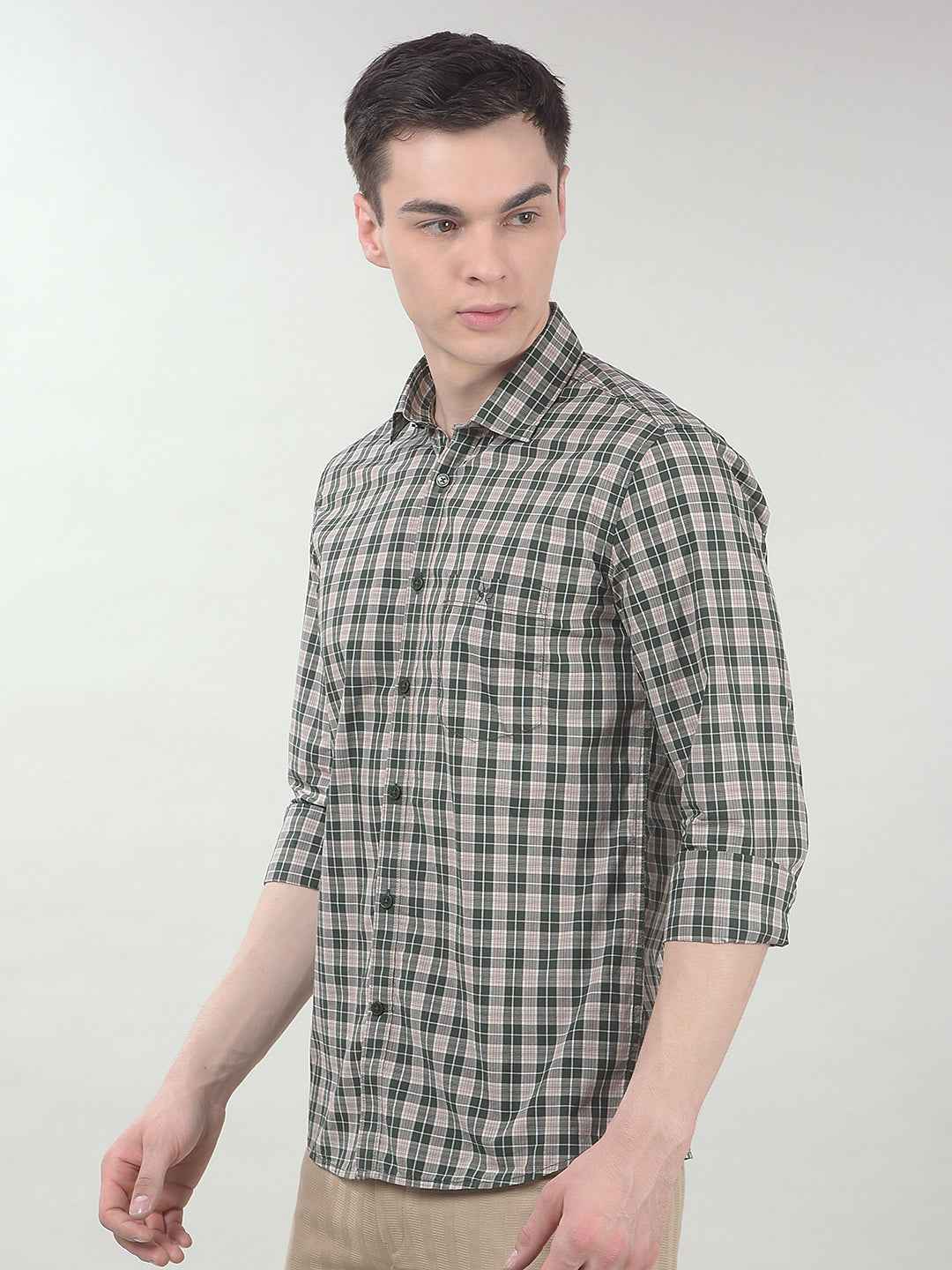 Green Checked 100% Cotton Shirt