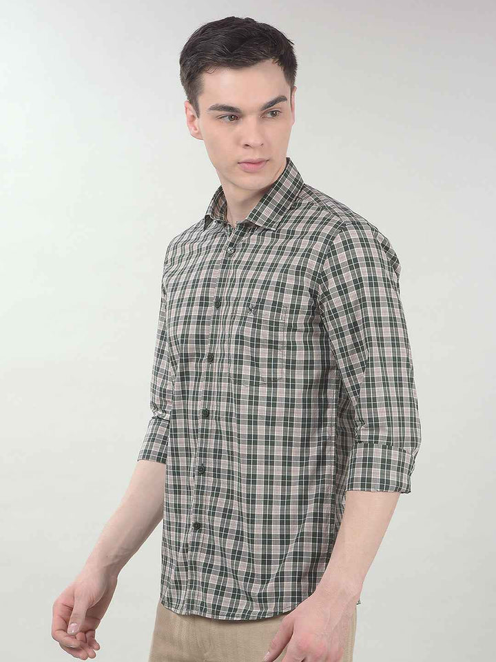 Green Checked 100% Cotton Shirt