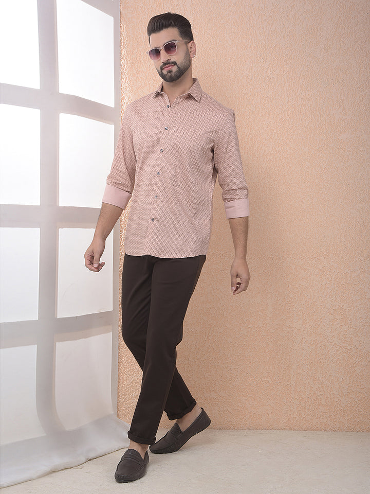 Peach Tone Pattern Shirt