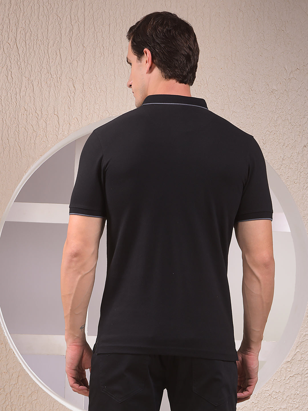 Black Polo Neck T-Shirt