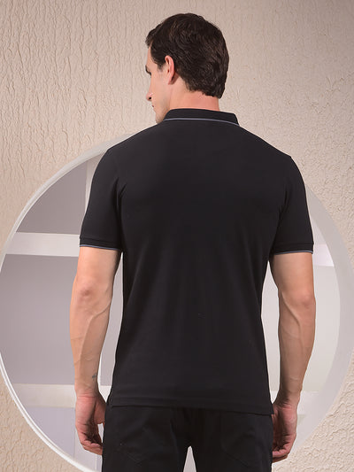 Black Polo Neck T-Shirt