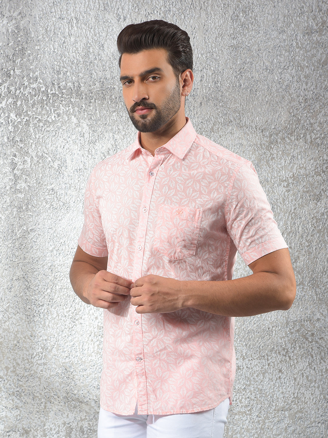 Pink Linen Shirt-Men Shirts-Crimsoune Club