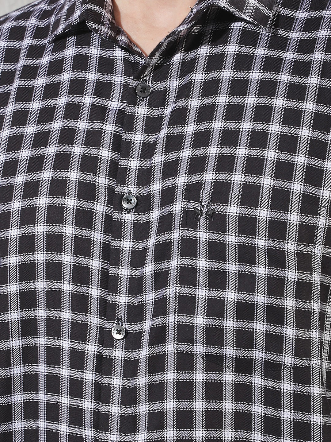 Black Checked 100% Cotton Shirt