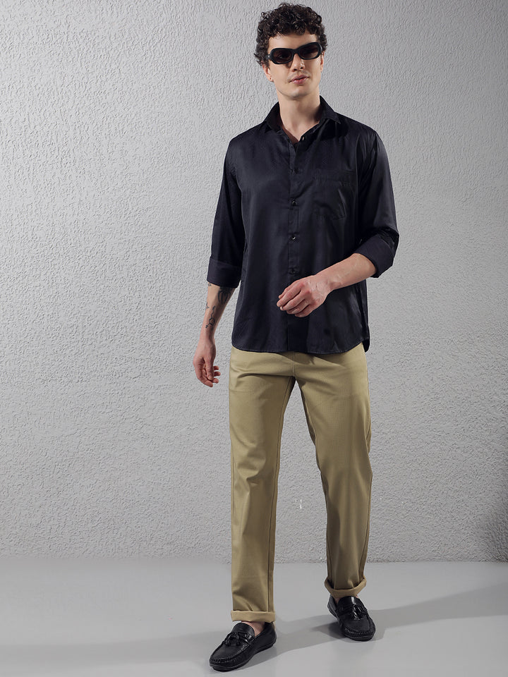 Navy Blue Printed Shirt
