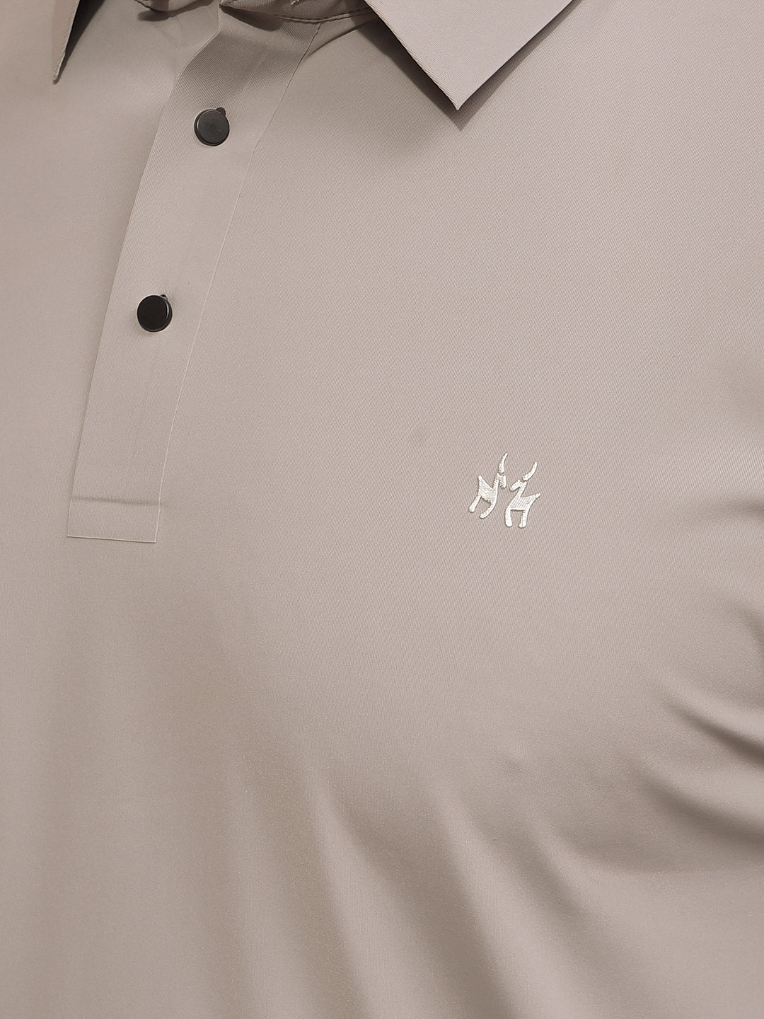 Grey Polo Neck T-Shirt-Men T-Shirts-Crimsoune Club