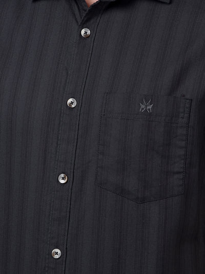 Black Vertical Stripes 100% Cotton Shirt