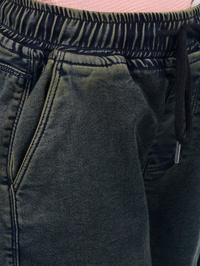 Blue Wide-Leg High-Waist Jeans-Girls Jeans-Crimsoune Club