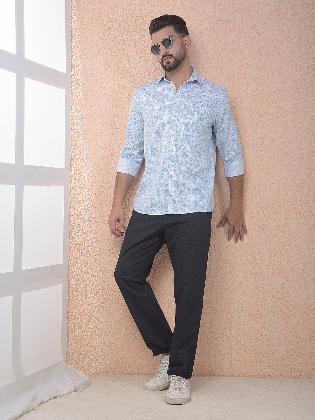 Blue Minimal Print Everyday Shirt