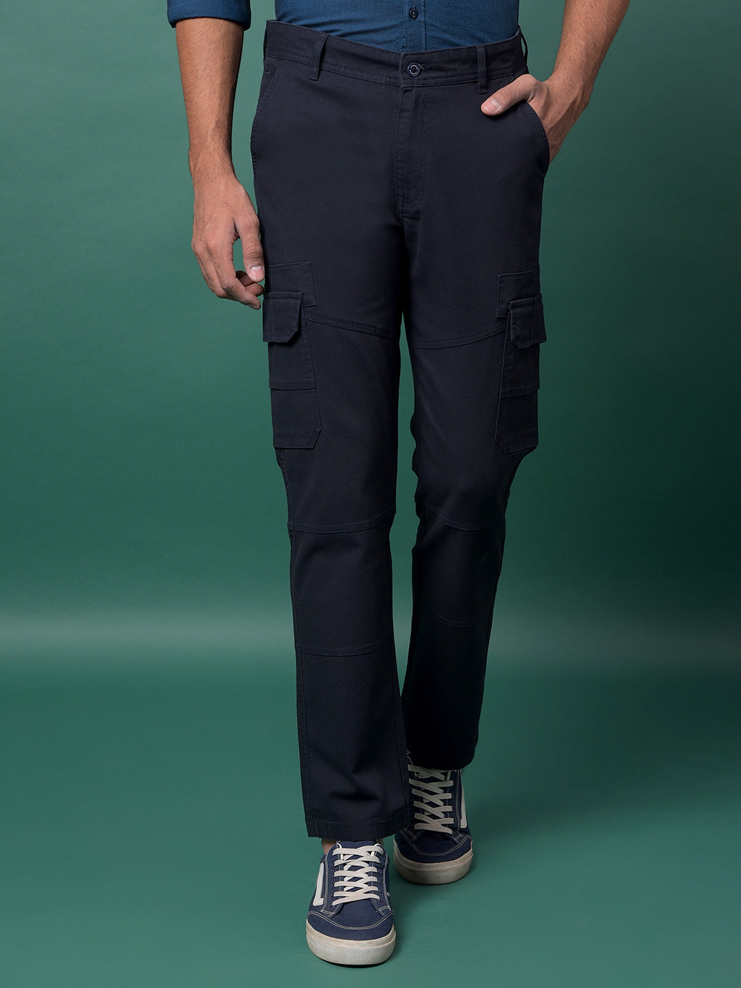 Navy Blue Cargo Trousers