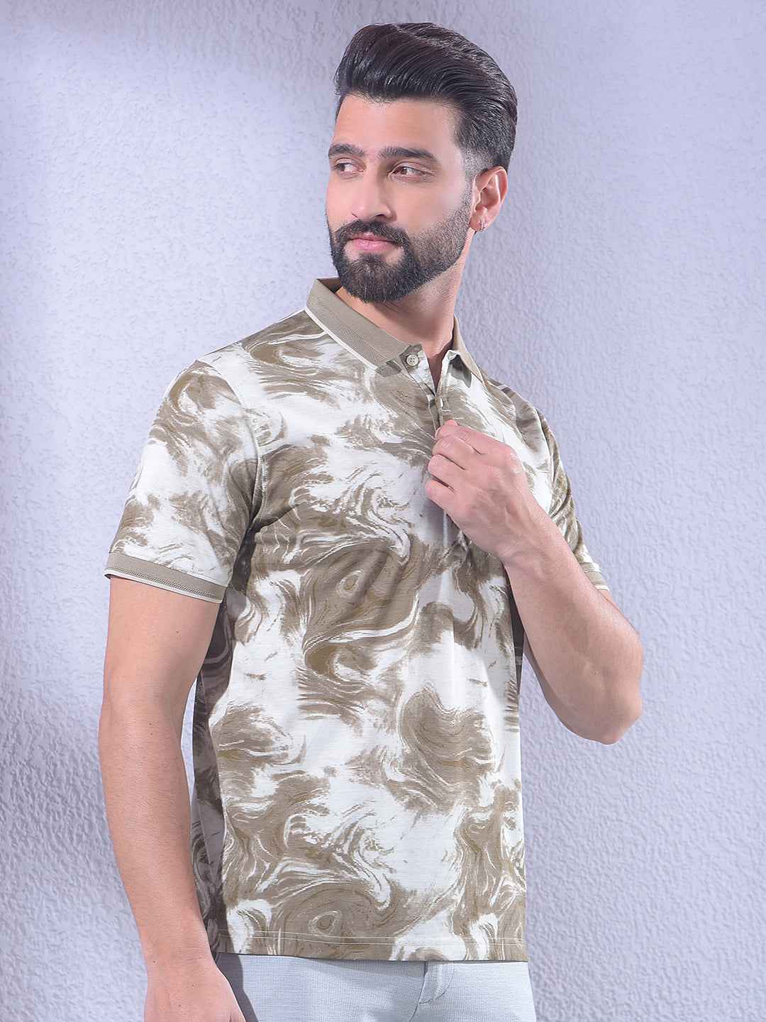 Brown Printed T-Shirt